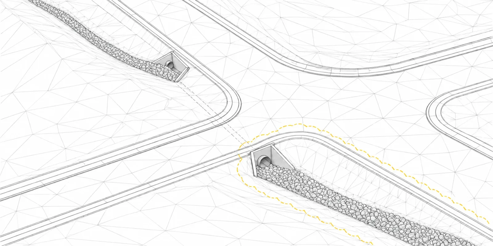 Matching illustrative design view: Roadworks